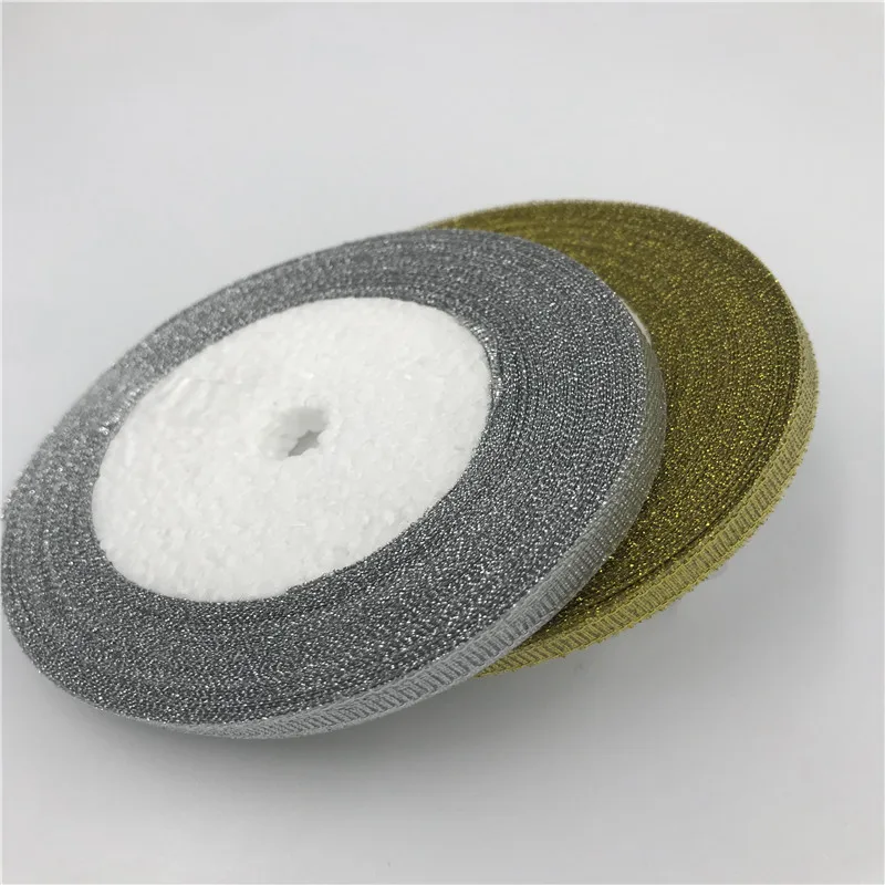 25yards Glitter Ribbons for Cake Gift Box Packaging 0.6CM DIY Apparel Sewing &amp Fabric Craft Polyester Wedding Decaration Ribbon | Дом и сад