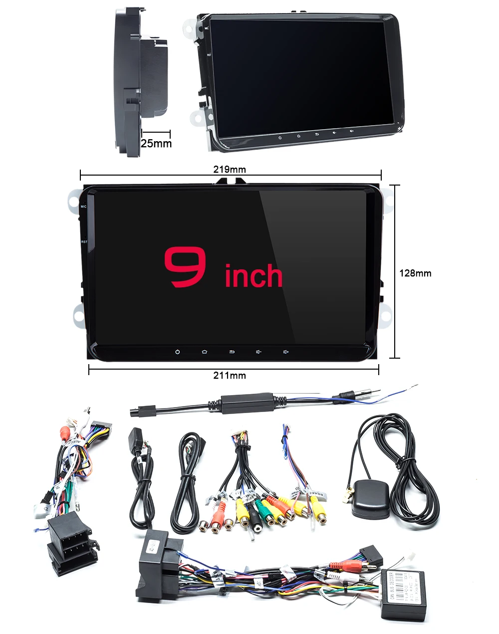 Cheap 2 Din Android 9 Car Multimedia GPS Navigation For Volksagen VW Passat B6 golf 5 6 Skoda Octavia 2 Amarok jetta polo tiguan radio 19