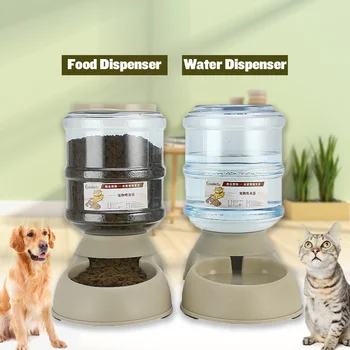 

Large Capacity 3.8L Adjustable Automatic Pet Feeder Drinking Fountains Dog Puppy Bowl Water Dispenser for Dogs Cats Food Dish