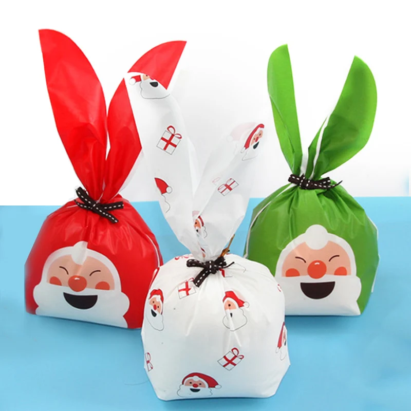 

20Pcs/lot Merry Christmas Santa Claus Candy Gift Bags New Year Christmas Party Decoration Kids Gift Cookies Candy Packaging Bags