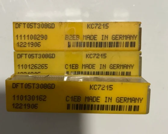 10 шт. KENNAMETAL твердосплавная вставка DFT05T308GD KC7215