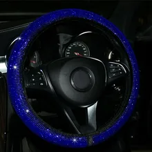

14.5-15\\\\\\\\\\\\\\\" Steering Wheel Universal Car Accessories Black Plush Crystal