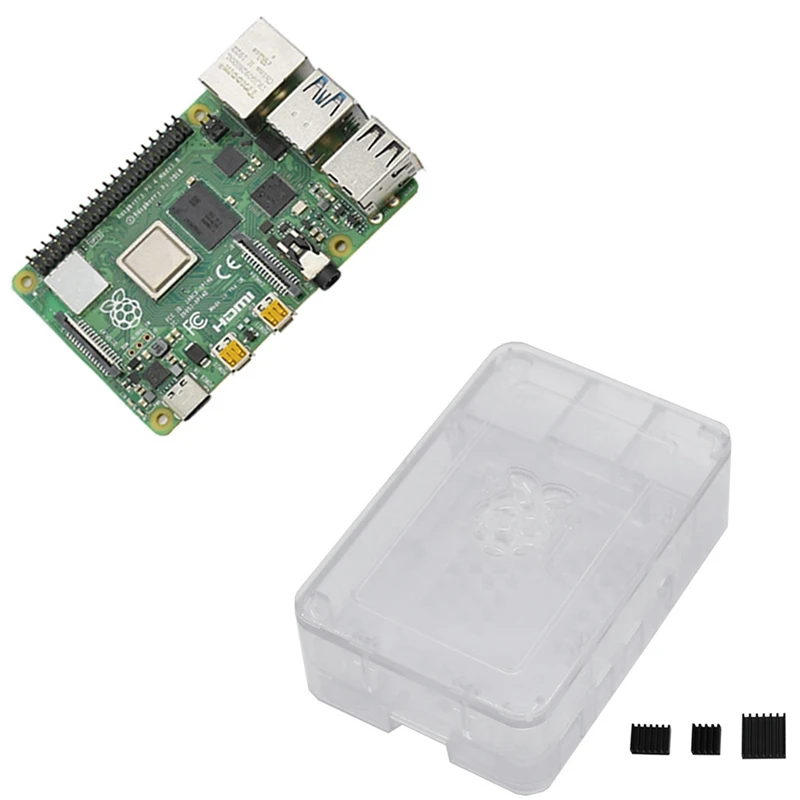 Для Raspberry Pi 4 Модель B 2G ram ABS чехол с черными радиаторами Поддержка 2,4/5,0 ГГц wifi Bluetooth 5,0 для RPI 4 DIY Kit