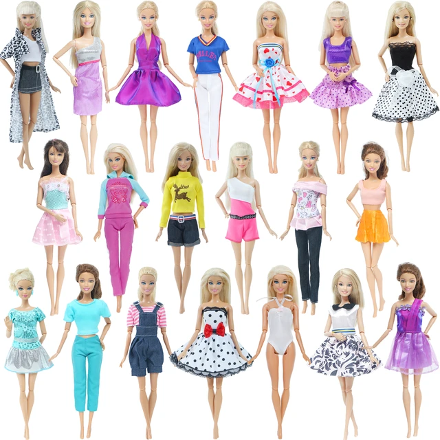 Compre Conjunto de roupas de boneca para barbie 1/6 bjd, camisa para casa  de bonecas, tops e calças jeans, roupas casuais para crianças, brinquedos  diy
