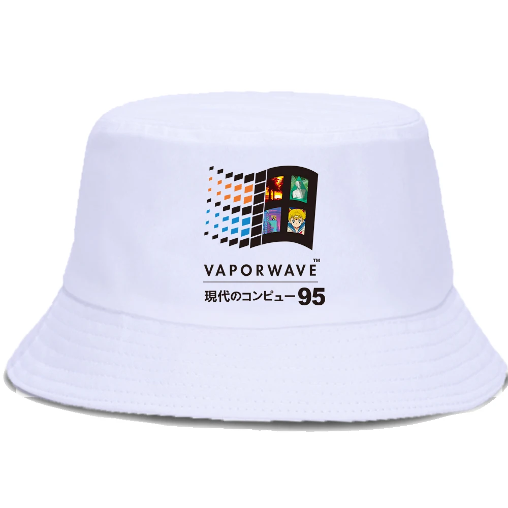 Панама с винтажным принтом Vaporwave летняя хлопковая кепка в японском стиле аниме