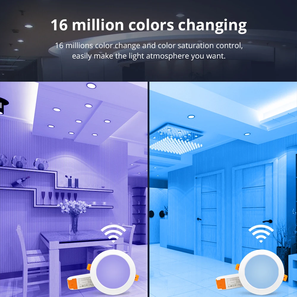 ZigBee 3.0 Smart RGBW 4 Inch 4.5inch Downlight Led Bulb Light Work with Amazon Echo Plus Directly 12w Smart Lighting Solution