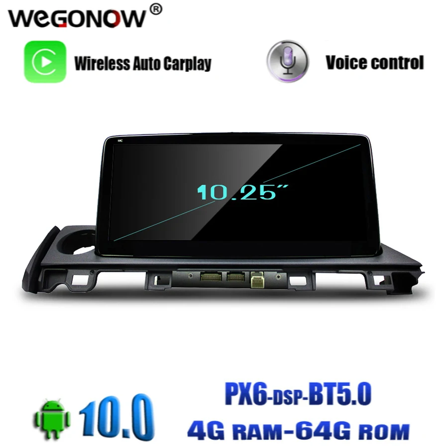 10 25 ''Android 0 4 Гб ОЗУ 64 ПЗУ 8 ядер для Mazda 6 2017 2018 автомобильный DVD плеер стерео GPS