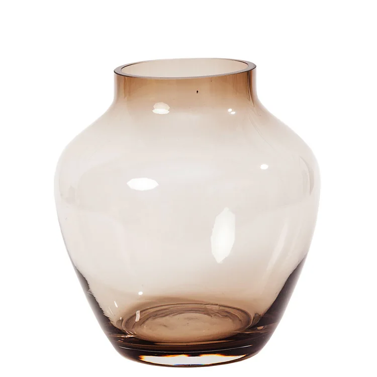 Colored Glass Vase Creative Small Mouth Glass Bottle Hydroponic Flowers and Plants Utensils Home Decoration