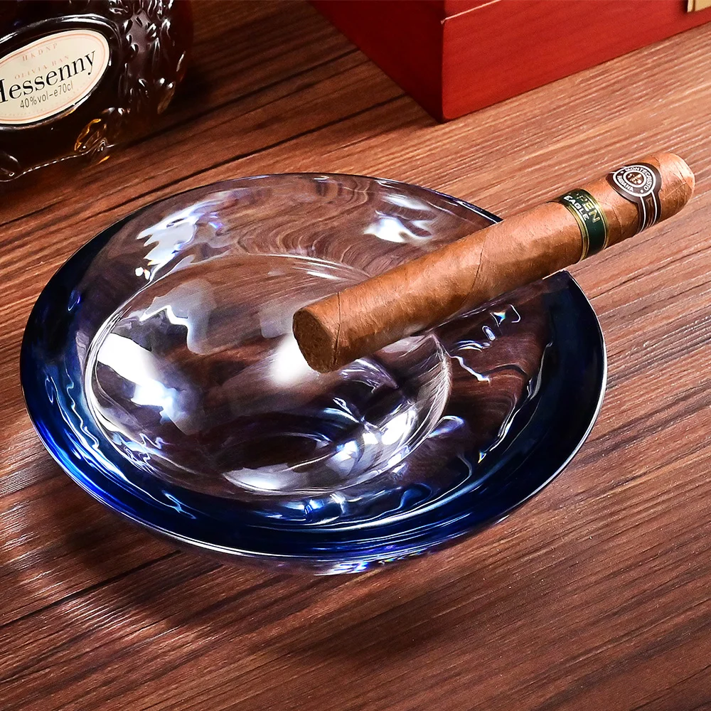 CIGARLOONG Crystal Cigar Ashtray High Transparency Indoor Home Ashtrays