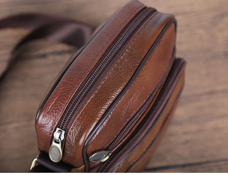 Genuine Cowhide Leather Shoulder Bag Small Messenger Bags Men Travel Crossbody Bag Handbags New Fashion Men Bag Flap