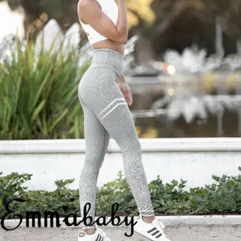 

Women Sequined High Waist Fitness Leggings Glitter Running Gym Stretchy Sport Pant Butt Lift Anti-Cellulite Compression Trousers