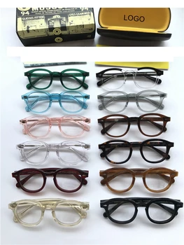 

Brand Design Johnny Depp Glasses Men Women Optical Glasses Frame Computer Transparent Eyeglass Acetate Vintage with box Q013