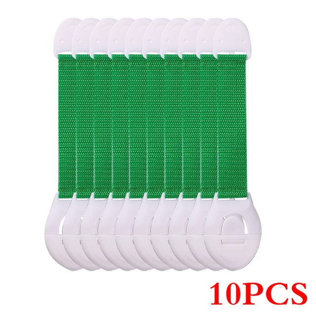 10pcs/Lot Drawer Door Cabinet Cupboard Toilet Safety Locks Baby Kids Safety Care Plastic Locks Straps Infant Baby Protection Green