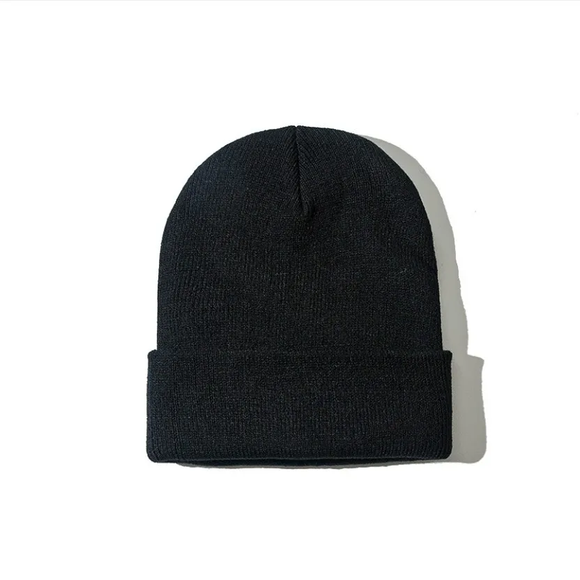 Модные зимние шляпы для женщин Billie Eilish Beanie Hat, однотонная шапочка, зимняя мужская Кепка в стиле хип-хоп, танцевальная уличная Черная шапка