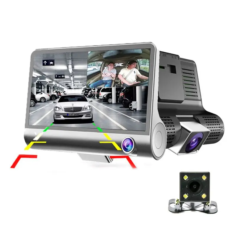 

3 Cameras Lens 4.0 Inch Dash Camera Dual Lens Rearview Camera Video Recorder Full HD 1080P Dash Cam