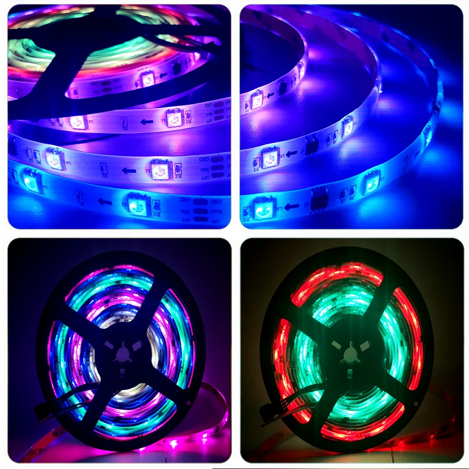 1 м 5 DC12V WS2811 5050 RGB адресуемых светодиодные полосы пикселей светильник полный Цвет