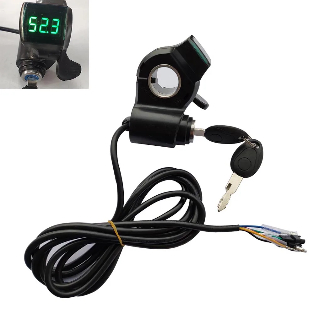Electric bike throttle Electric bike parts 12V 24V 36V 48V 60V 72V ebike Bike thumb throttle with key lock LCD Display gas for electric bicycle/scooter/e-bike