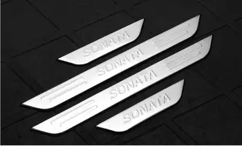 

High quality stainless steel Scuff Plate/Door Sill Protector Sticker Car Styling For 2015 Hyundai SONATA