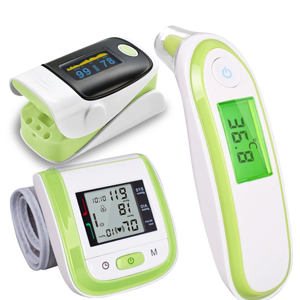 

Baby Thermometer Pulse Oximeter Wrist Blood Pressure Monitor Digital Infrared Thermometer Oximetro with Gift Box