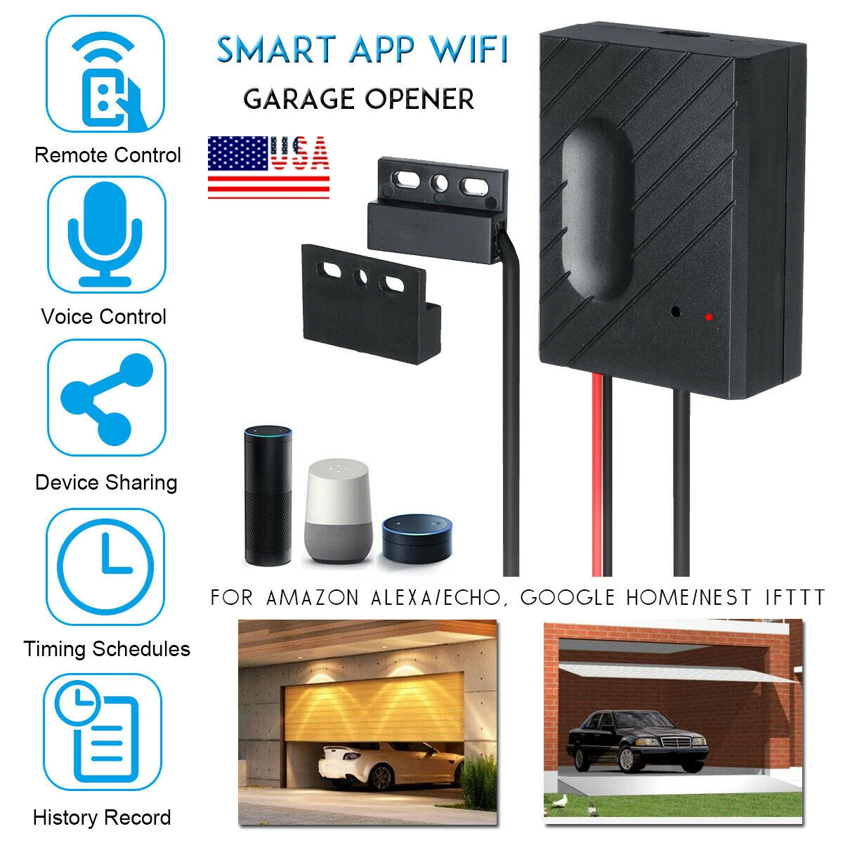 

Wireless Smart Home Garage Door Opener WiFi Smart Remote Controller Switch Multi-user