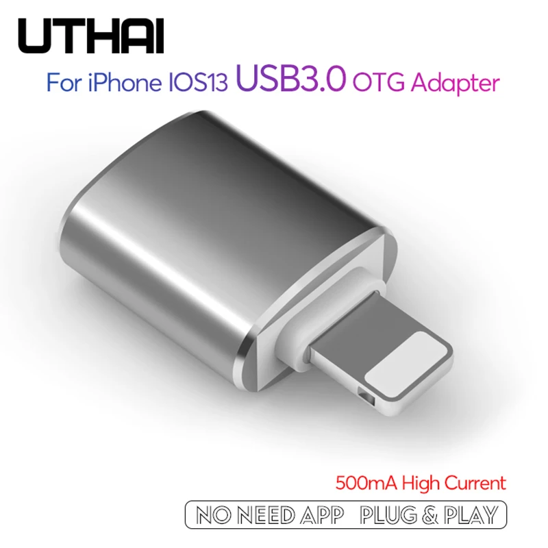 UTHAI D37 Lightning-USB OTG адаптер для Iphone Ipad USB конвертер для камеры для чтения карт Lightning USB3.0 разъем