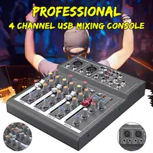 110 V-220 V 4 Каналы звукомикшер профессиональная звуковая карта микшерный пульт для караоке KTV системы домашней сцены DJ микшер