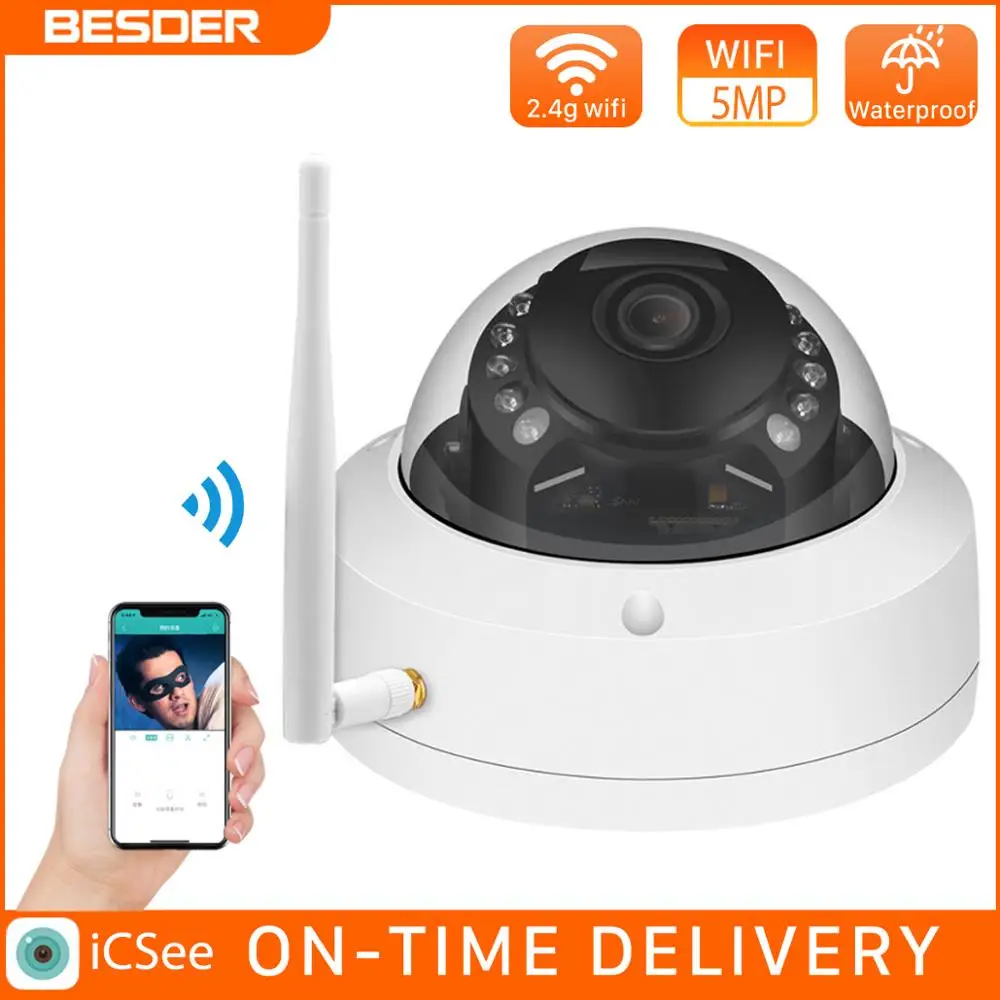 IP камера BESDER металлическая купольная 5 МП Full HD 2 Мп Wi Fi 128 ГГц SD карта|Камеры