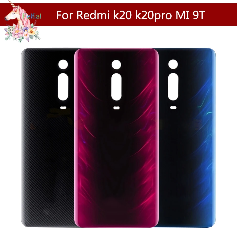 Чехол для Redmi K20, Задняя стеклянная панель, задняя дверь, чехол для Xiaomi 9 T, задняя крышка, дверь с клеем, K20, 9 T, корпус