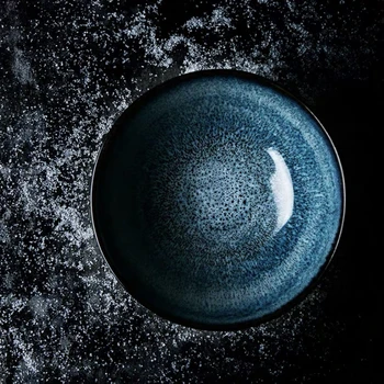 

New Design Handmade Tableware Eastern Style Retro Ceramic Noodles Bowl Dinner Bowl