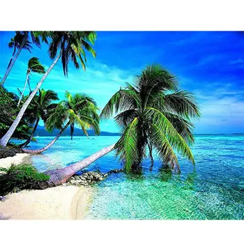

Diamond Painting Set DIY Round 5D Set Rhinestone Art Coconut Tree Kits Art Decor Gifts Craft Art