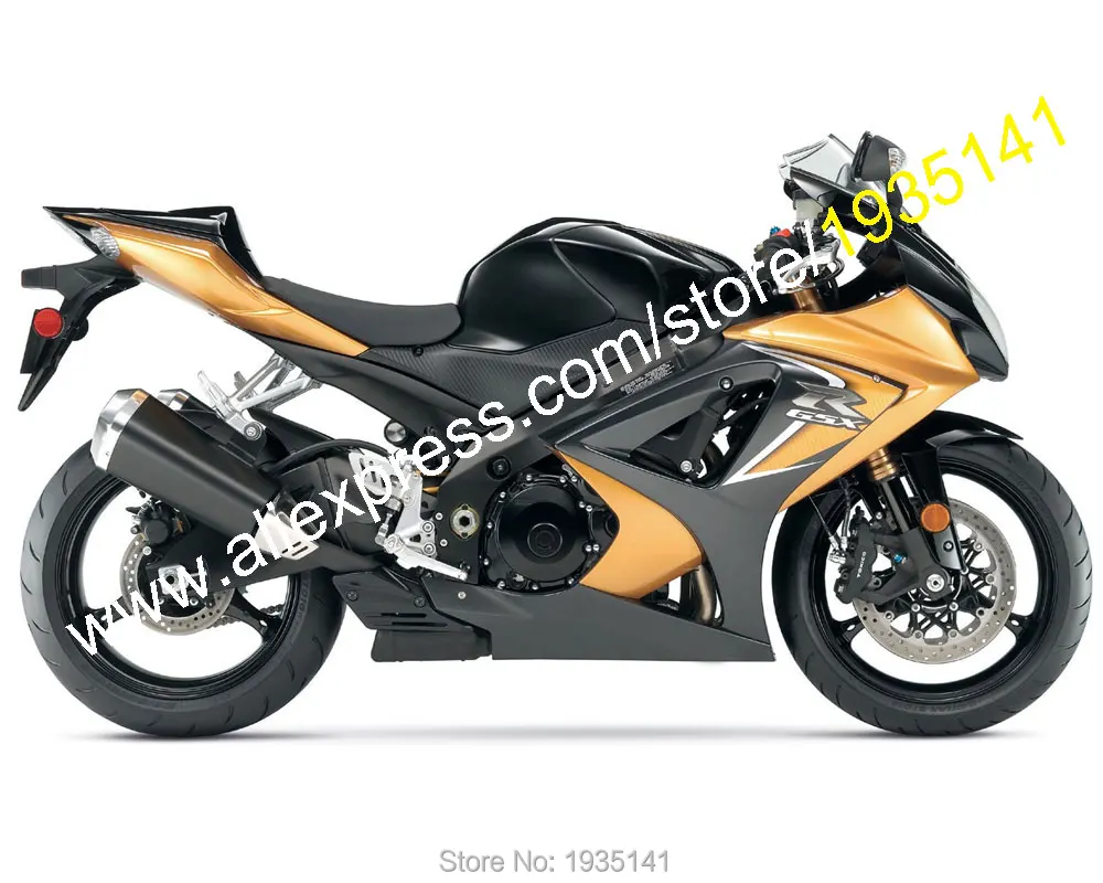 Для Suzuki GSX-R1000 K7 2007 2008 GSXR1000 GSX-R GSXR 1000 07 08 золотой черный обтекатель для мотоцикла комплект(литья под давлением