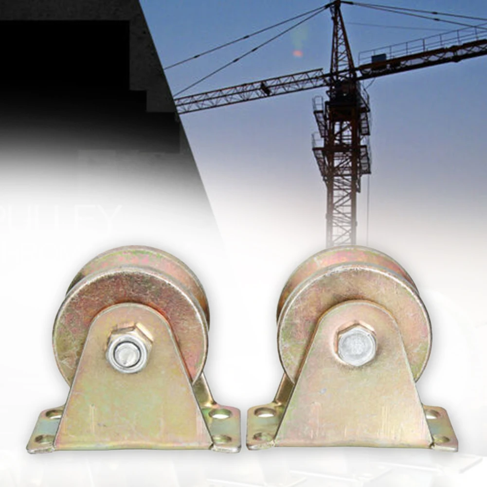 

2PCS Track Rail Portable Mini Accessories Durable Replacement Wheel Sliding Gate Roller With Bracket Wear Resistant Steel V Type
