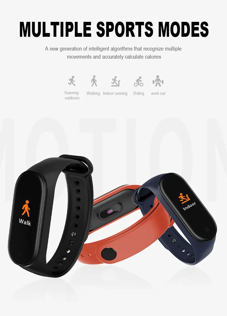 M3 Pro Smart Band Waterproof Fitness Tracker VS M3 Plus Smart Bracelet Blood Pressure Heart Rate Monitor PK Mi Band 3