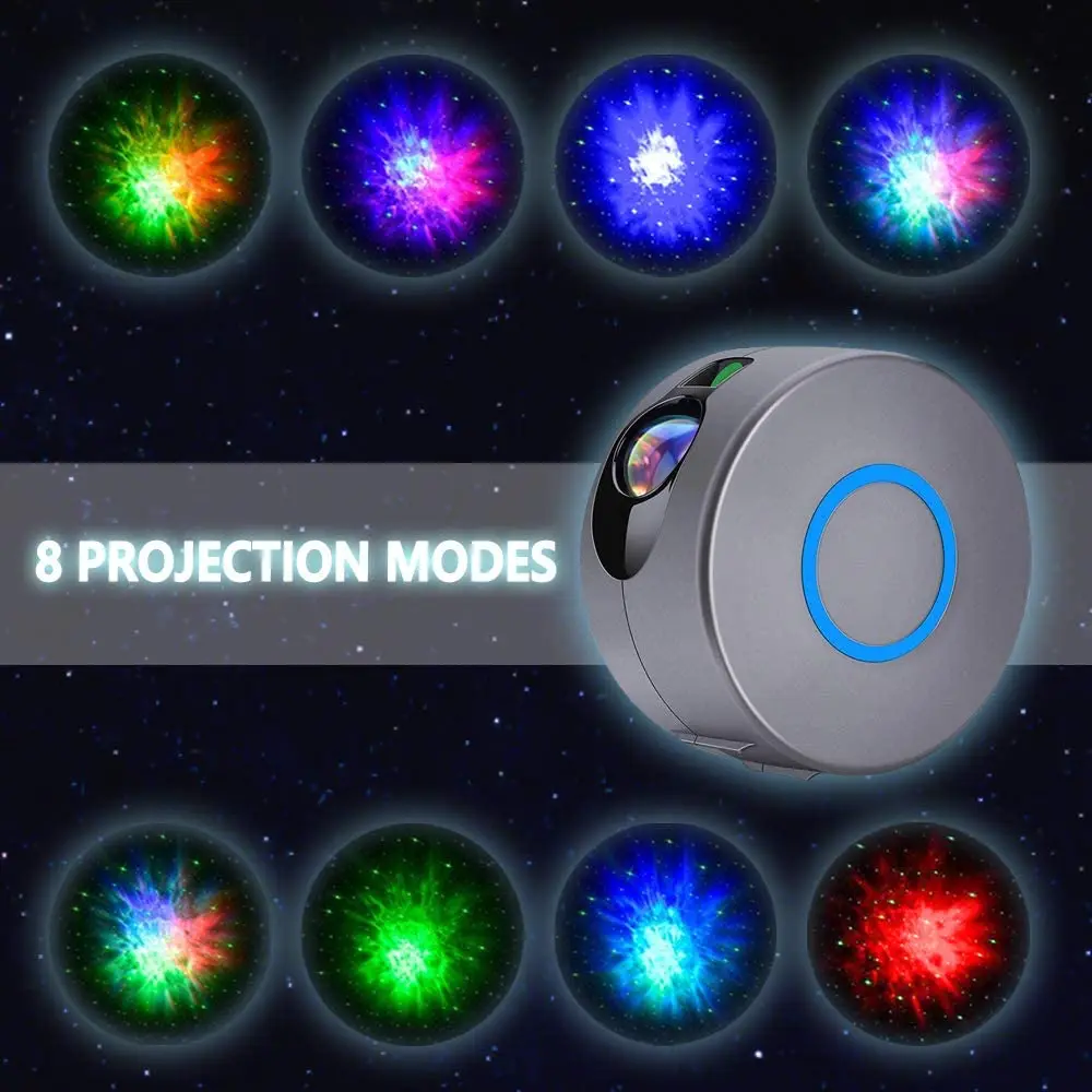 

New Galaxy Starry Sky Projector Rotating Water Waving Night Light Led Colorful Nebula Cloud Lamp For Kids Bedroom Beside Lamp