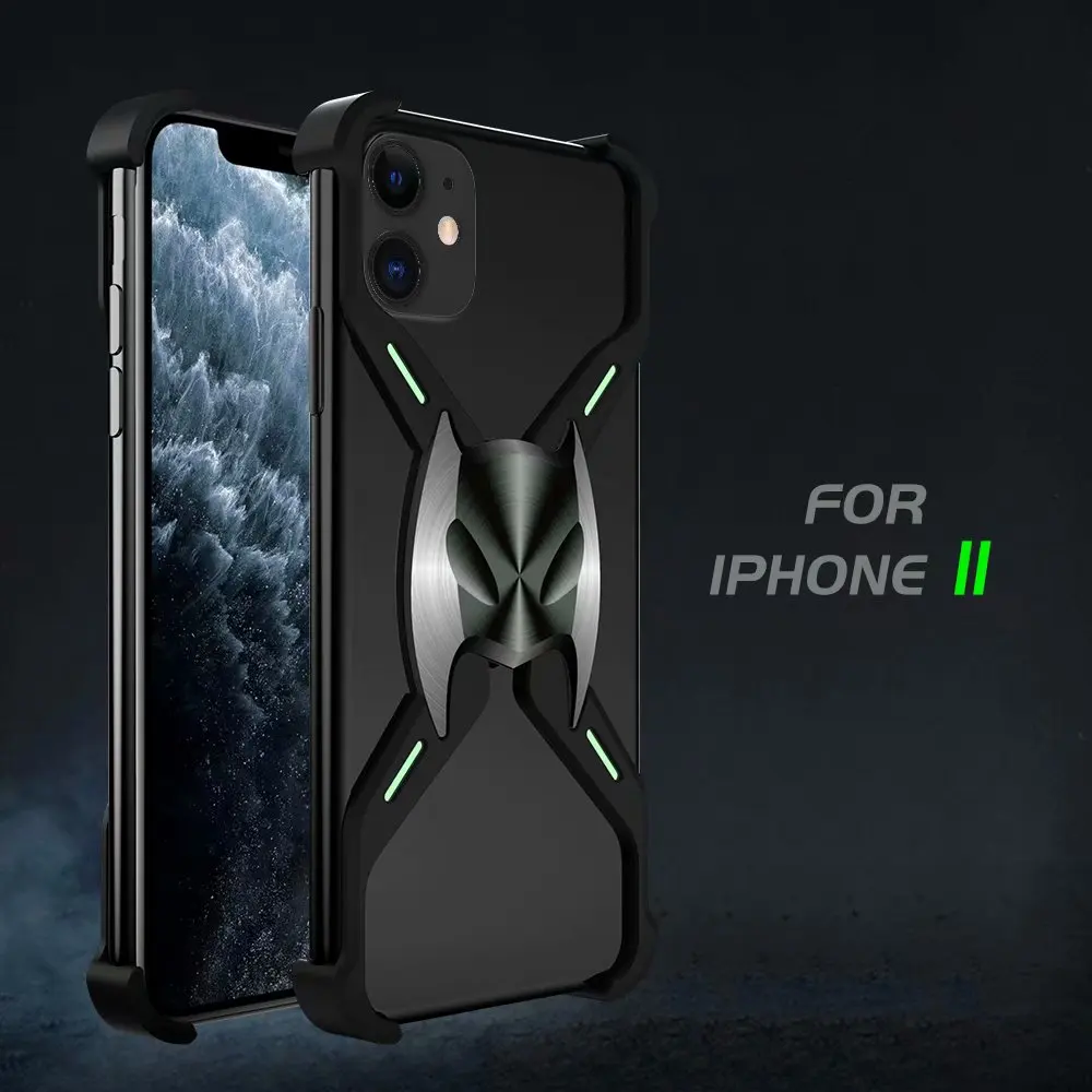 Apple iPhone 11 Для iPhone 11 Pro X XS Max XR 8 7 Plus Роскошная Магнитная адсорбционная маска летучей мыши Алюминиевый металлический бампер рамка чехол с покрытием в виде брони Coque - Цвет: Apple iPhone 11