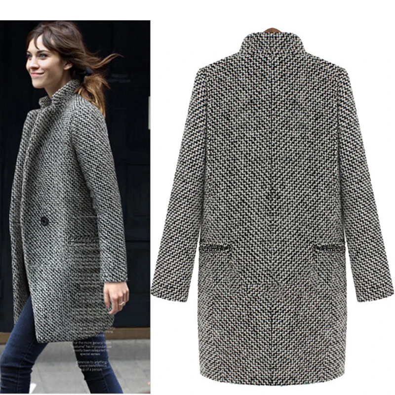 

New Woman Coats Winter New Thick Woolen Coat Long Sleeve Women Clothes Abrigos Mujer Elegante Plaszcze Damskie Coat Women Casaco
