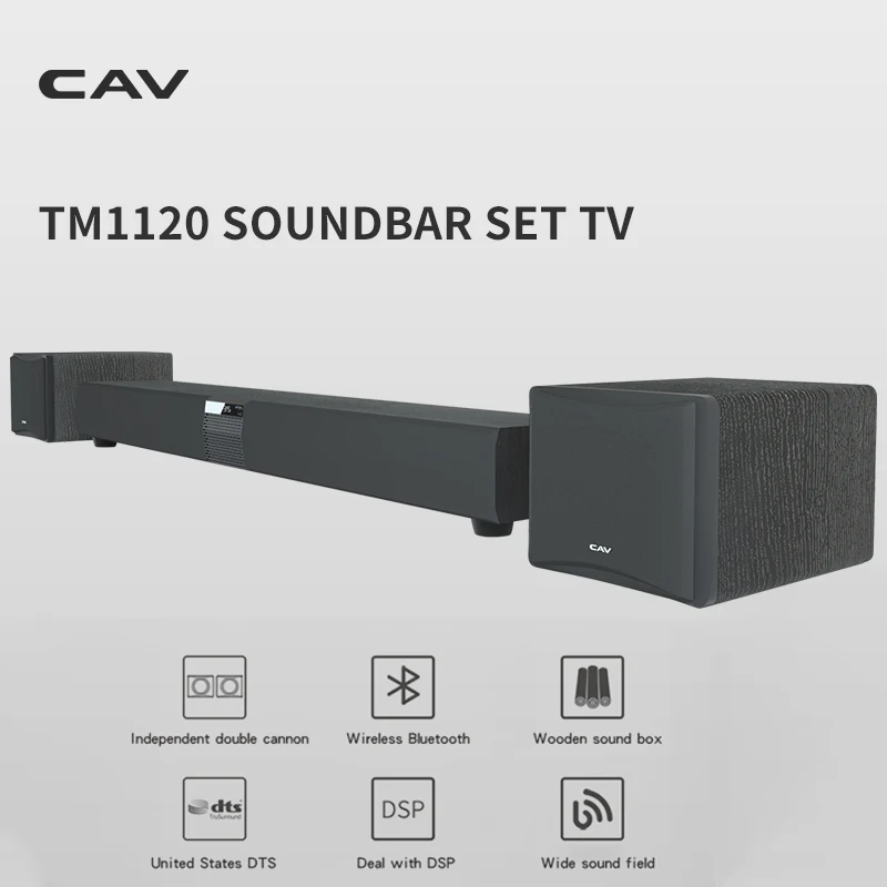 Beste CAV TM1120 Soundbar Set TV Audio Home Theater Sound System 3.1 Subwoofer DTS Surround Sound Draadloze Bluetooth Speaker