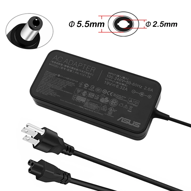 120W Ordinateur Portable Chargeur 5.5*2.5mm Adaptateur secteur Pour Asus  PA-1121-28 ADP-120RH B A15-120P1A X555DA FX504GD X555LA X705BA FX503VD -  AliExpress