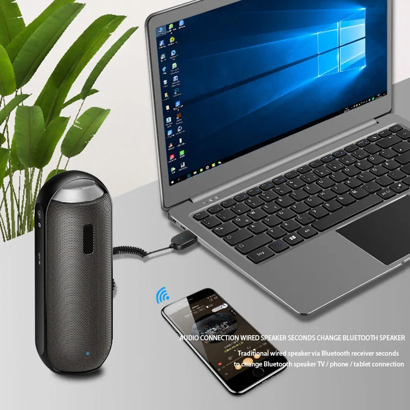 Bluetooth-адаптер USB Dongles кабель для автомобиля 3,5 мм AUX Bluetooth V5.0 Bluetooth Динамик приемник аудио передатчик Hands-Free