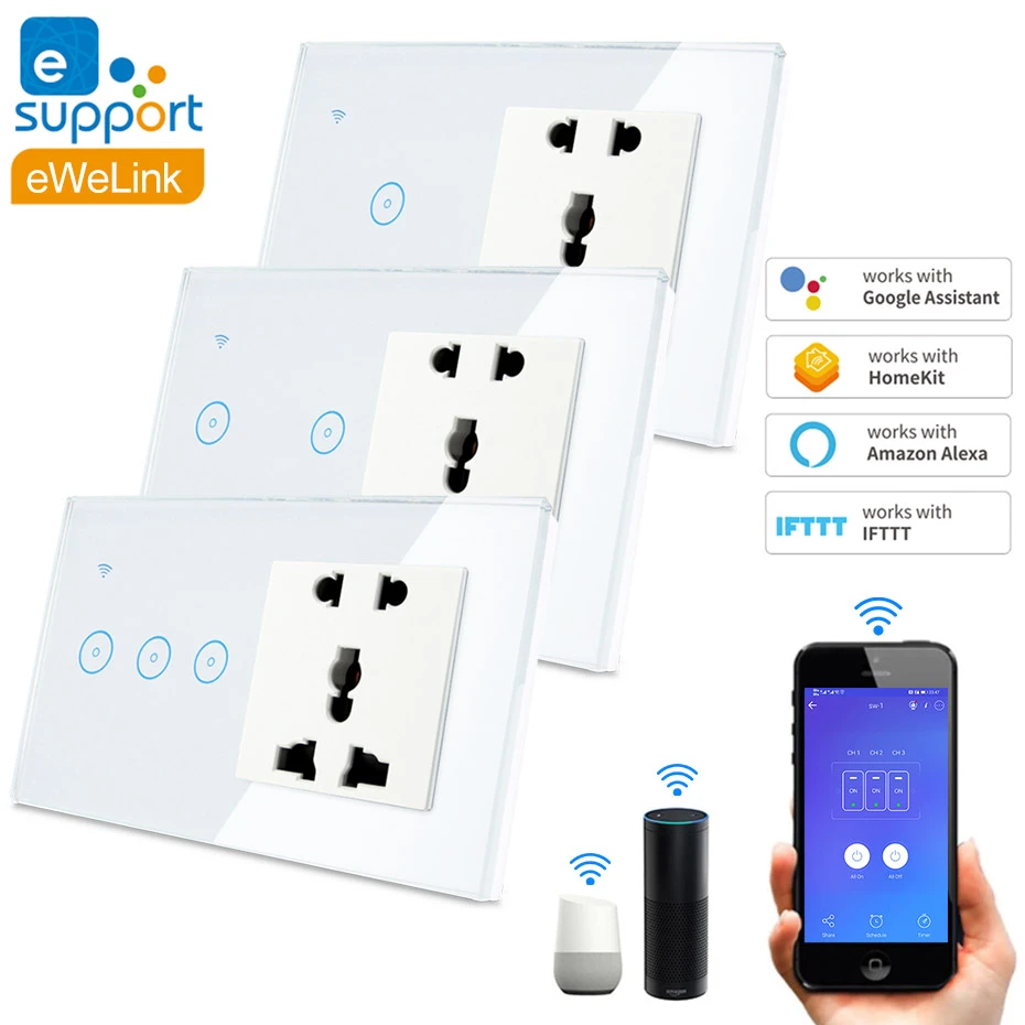 Smart WiFi 1/2/3 Gang Light Switch Touch Panel IFTTT Amazon Alexa Google Home Smart WiFi 1/2/3 Gang Light Switch Touch Panel IFTTT Amazon Alexa Google Home