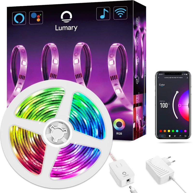 Умная Светодиодная лента Lumary RGB 3 м/5 м Alexa Wi-Fi 5050 | Лампы и освещение