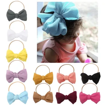 

WEIXINBUY Cute Baby Soft Hairband Bowknot Headwear Girl Hair Accessories Elastic Band Photo props Baby gift