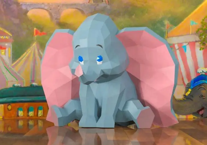 Dumbo 36 см бумага 3D DIY материал ручной работы креативный домашний декор реквизит#3342 ручной работы милые геометрические бумажные фигурки