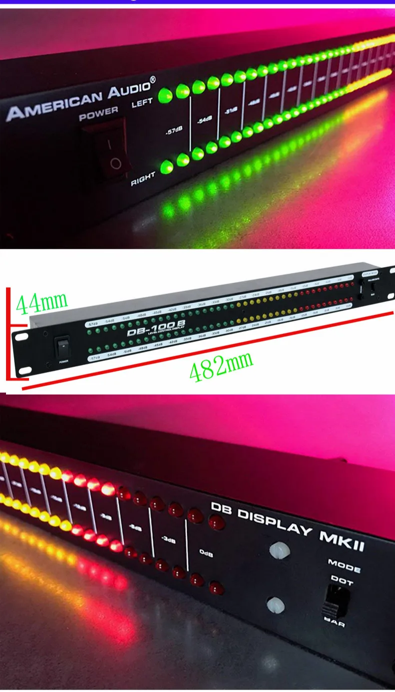 DB100B DB100 профессиональный сценический домашний усилитель динамик двойной 40 бит светодиодный канал телевизионная студия спектр индикатор