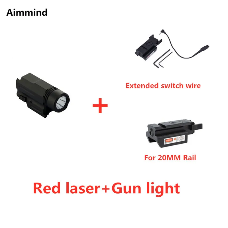Red Dot Laser Sight Tactical LED Flashlight Combo Hunting Accessories for Pistol Guns Glock 17 19 20 21 22 23 30 31 32 | Спорт и