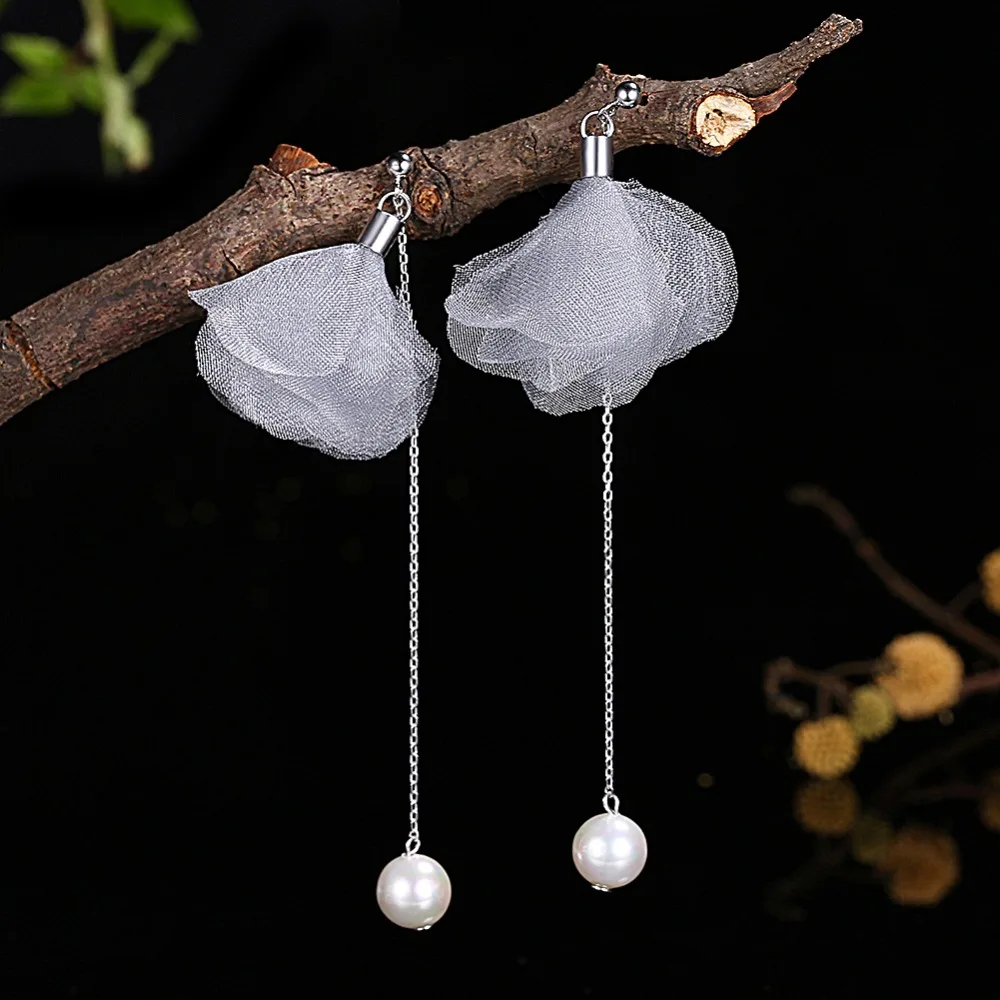 

L1090 Fashion Jewelry Silver Plated 925 Stud Earrings Lucky Scrub Flower Sweetheart Accessories Vintage Earring Women