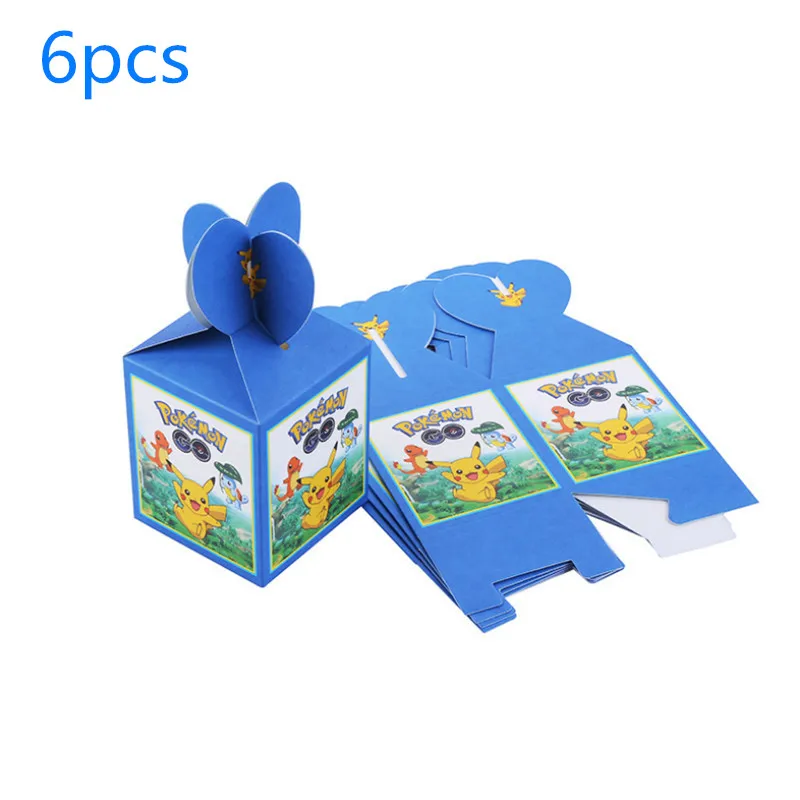 PKQ- Candy box 6pcs 2,5 м Пикачу Покемон бумага треугольник детский день рождения свадьба украшения флаг - Цвет: PKQ- Candy box 6pcs
