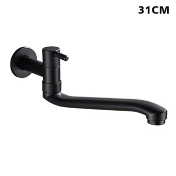 

G1/2 Hotel Leakproof Lengthen Rotatable Single Cold Home Wall Mounted Mop Pool Basin Sink Black Modern One Handle Kitchen Faucet