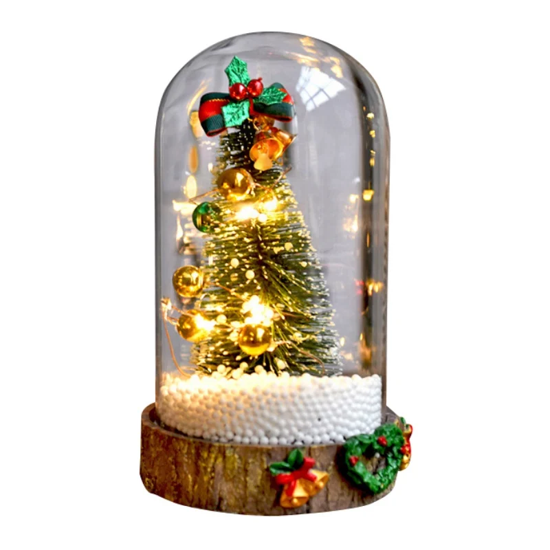 Christmas Decoration For HOme Gift Battery Operated Light Up Glass Dome With Christmas Tree Xmas Festive Indoor Room Ornaments - Цвет: A