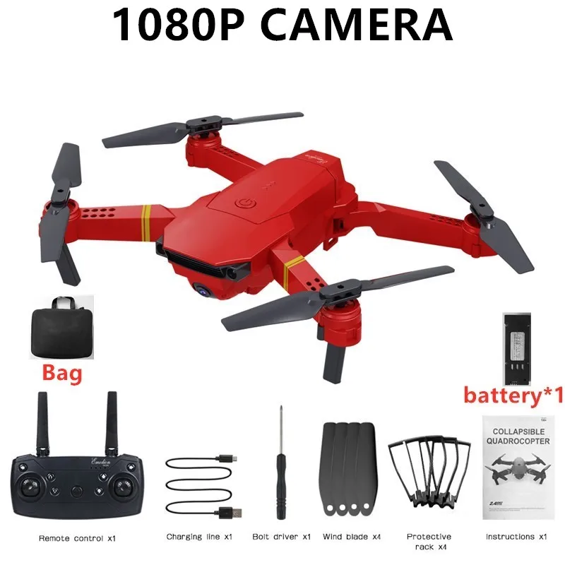 HJHRC JY019 wifi FPV с широким углом обзора 1080P HD 4K камера режим удержания высоты складной рычаг RC Квадрокоптер Дрон RTF Дрон VS E520S E58 - Цвет: 1080P1Batterywithbag